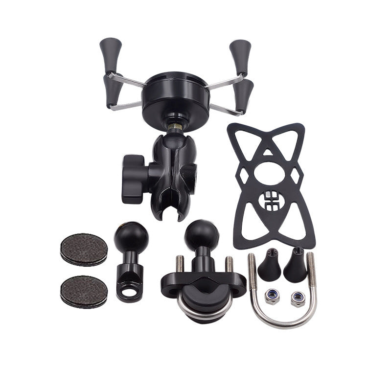 Motorcycle Mobile Phone Bracket – Aluminum Alloy Adjustable Handlebar and Mirror Base for Electric Bike & Bicycle