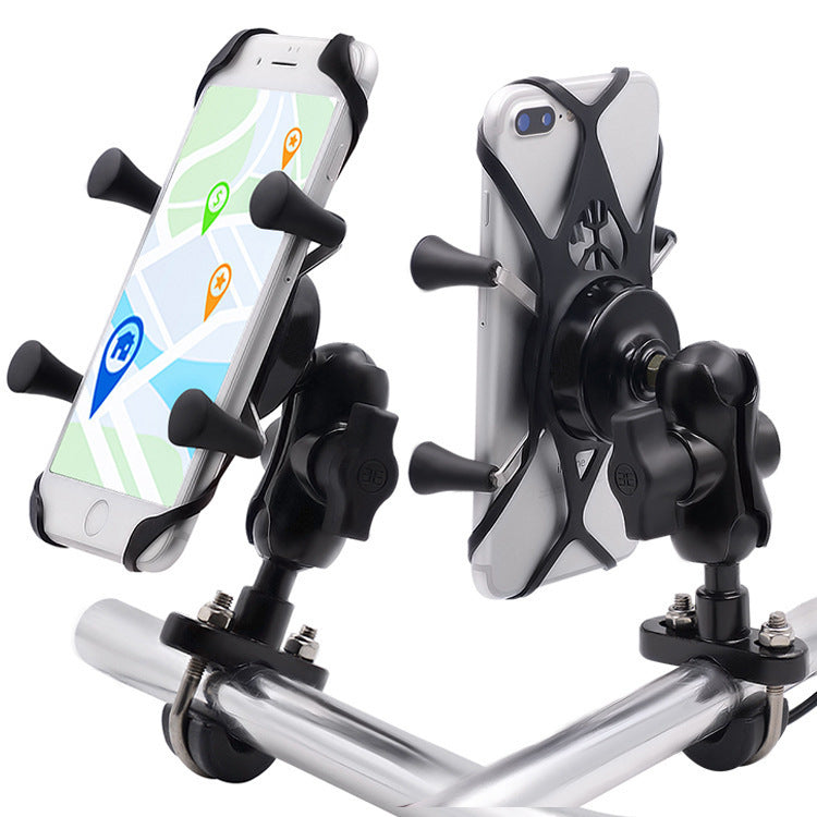 Motorcycle Mobile Phone Bracket – Aluminum Alloy Adjustable Handlebar and Mirror Base for Electric Bike & Bicycle