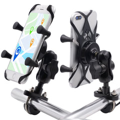 Motorcycle Mobile Phone Bracket – Aluminum Alloy Adjustable Handlebar and Mirror Base for Electric Bike & Bicycle
