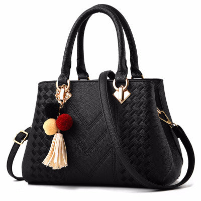 Elegant PU Leather Handbag with Multiple Compartments for Women