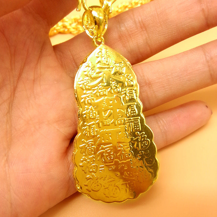 Hemp Rope Gold Necklace for Men – Geometric Copper Pendant Style