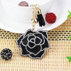 Women's Multi-color Rose Diamond Keychain – Elegant and Stylish Accessory