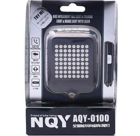 Intelligent Bicycle Light with USB Rechargeable Turn Signal and Infrared Laser