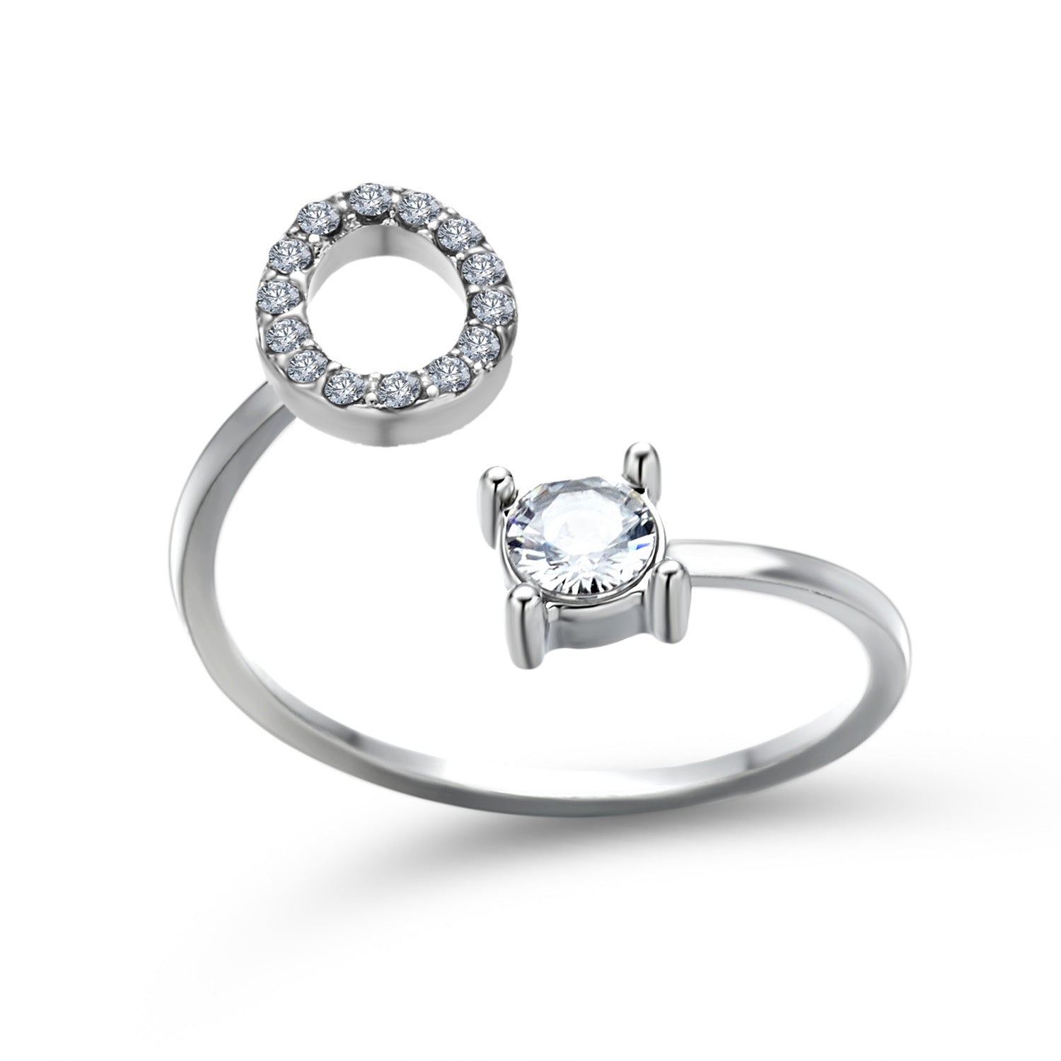 Adjustable 26 Initial Letter Ring - Fashion Jewelry for Women