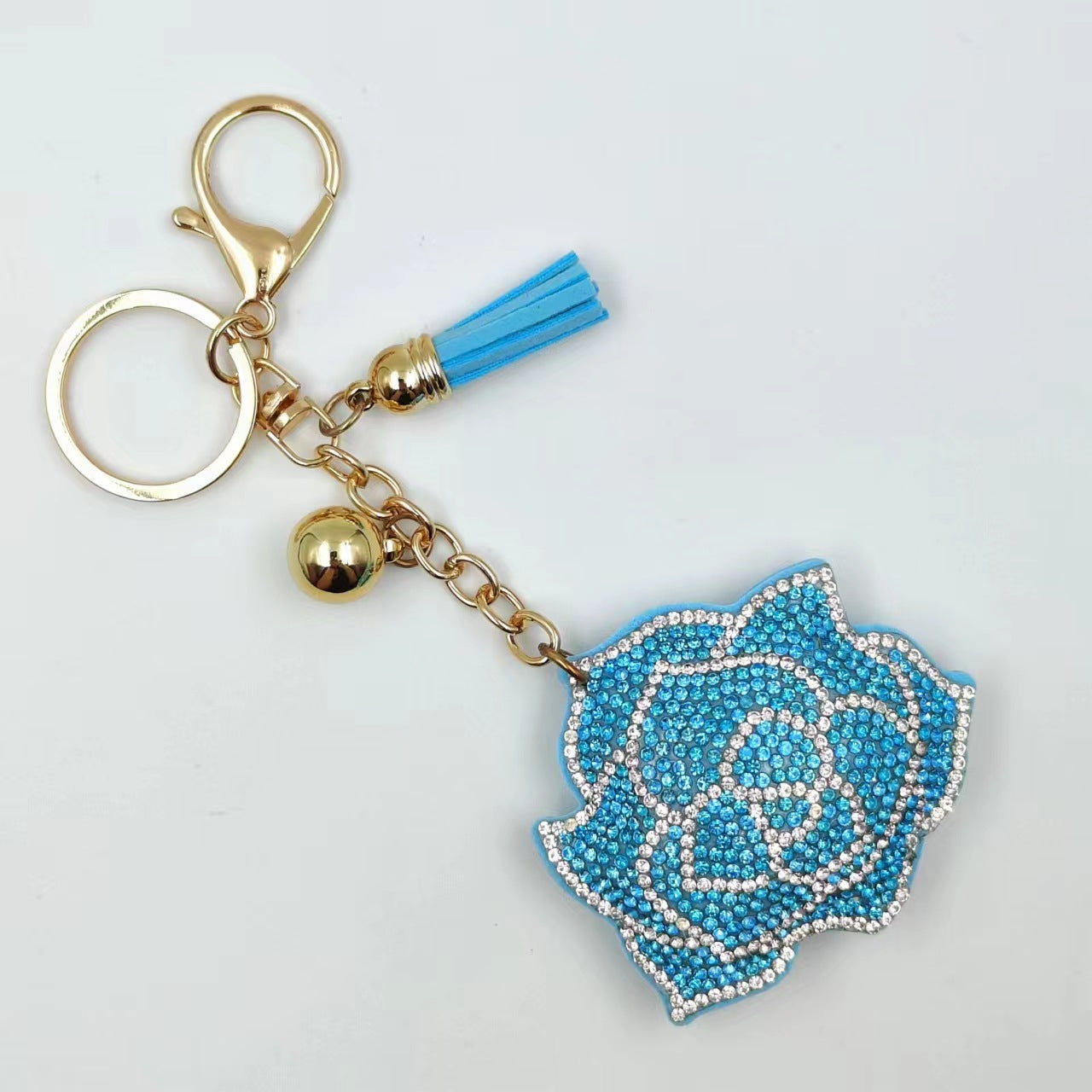 Women's Multi-color Rose Diamond Keychain – Elegant and Stylish Accessory