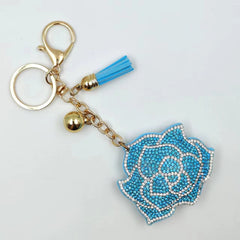 Women's Multi-color Rose Diamond Keychain – Elegant and Stylish Accessory
