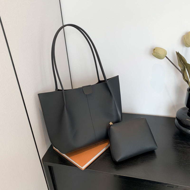 Retro Two-Piece Set - Simple Casual Large Capacity Handbag
