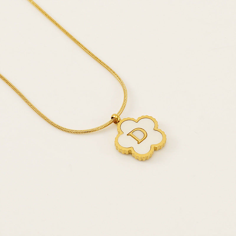 Simple Stainless Steel Letter Necklace for Women – A-Z Pendant