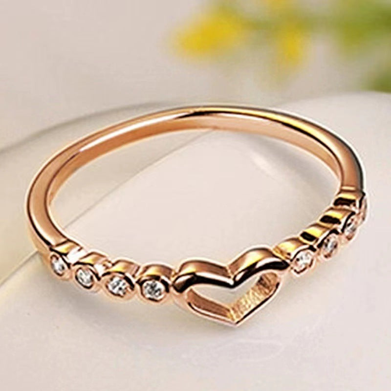 Fashion Hollowed Heart Shape Ring for Women