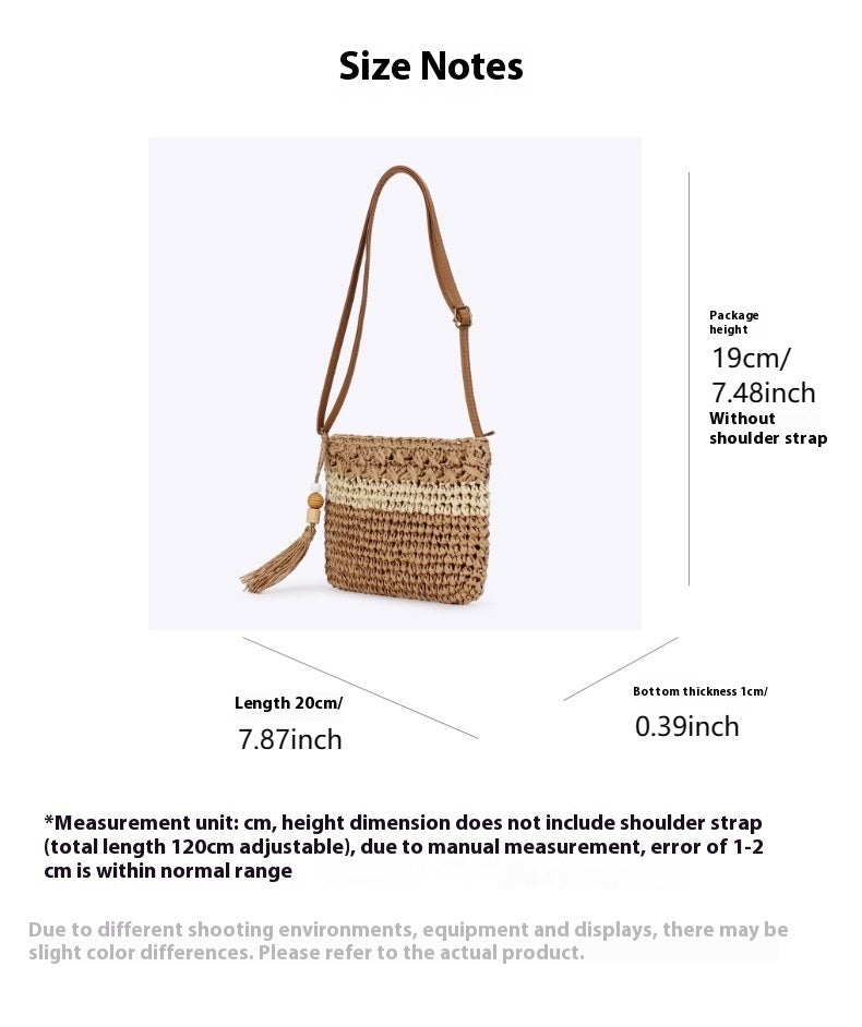 Summer Retro Handwoven Women’s Bag – Beige & Camel